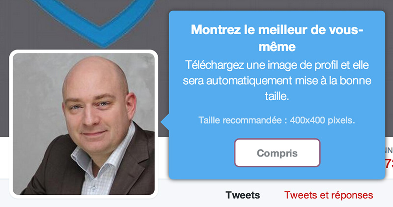 Nouveau profil Twitter étape 2